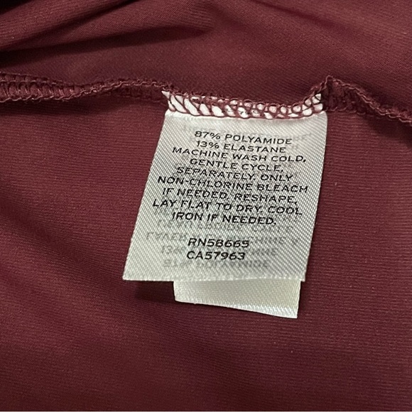 Open Edit Cowl Neck Long Sleeve Crop Top Size Small Burgundy London NWOT - Picture 7 of 7